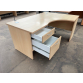 Second-hand Beckbury 1600mm R/H Radial Desk with 2 Drawer Fixed Pedestal BEECH