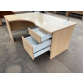 Second-hand Beckbury 1600mm L/H Radial Desk with 2 Drawer Fixed Pedestal BEECH