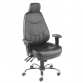 24-hour leather control room chair with headrest