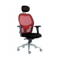 High Back Mesh Chair With Synchro Mechanism and Headrest - Silver Base