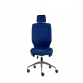 Extra high back ergonomic chair with headrest no arms Polished aluminium base