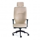 Executive high back chair with headrest and black base