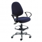 High Back Draughtsman Chair With Fixed Arms/Polished Base