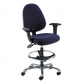 High back draughtsman chair POLISHED BASE & HEIGHT ADJ ARMS