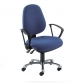 High Back Task Chair With Fixed Arms/Polished Base