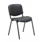 Metal Framed Black Fabric Stacking Chair Black PU