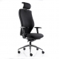 Extra high back ergonomic chair with headrest polished aluminium base side view