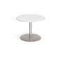 White Top With Brushed Steel Base