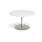 White Top With Brushed Steel Base