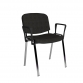 Chrome Framed Fabric Stacking Chair with Arms Charcoal