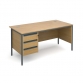 Himley 1500 Single Pedestal 3 drawer Desk In Oak