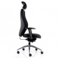 Extra high back ergonomic chair with headrest polished aluminium base