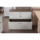 2 Drawer 1000W Side Filing Cabinet WHITE & WALNUT open