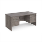 Panel End Desk With Fixed Pedestals Grey Oak