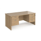 Panel End Desk With Fixed Pedestals Grey Kendal Oak