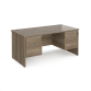 Panel End Desk With Fixed Pedestals Grey Nebraska Oak