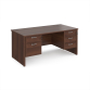 Panel End Desk With Fixed Pedestals Walnut