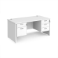 Panel End Desk With Fixed Pedestals White