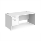 Panel End Desk With 2 Drawer Fixed Pedestal White
