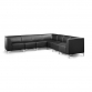 Modular Sofa In Black Faux Leather - Corner Section