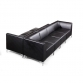 Modular Sofa In Black Faux Leather - Corner Section