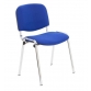 Chrome Framed Fabric Stacking Chair Blue