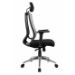 Grey Mesh Back Synchro Tilt Executive Chair with 3D Arms & Headrest