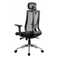 Grey Mesh Back Synchro Tilt Executive Chair with 3D Arms & Headrest